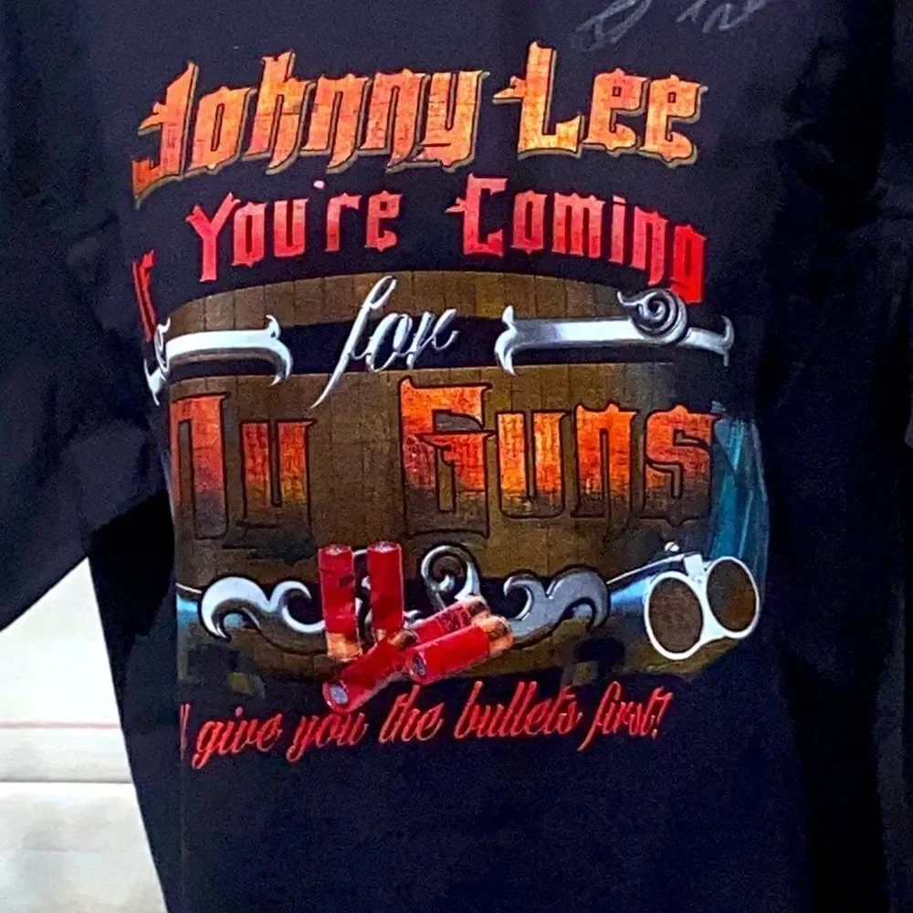Autographed Johnny Lee tour tee from 2017 size adult medium